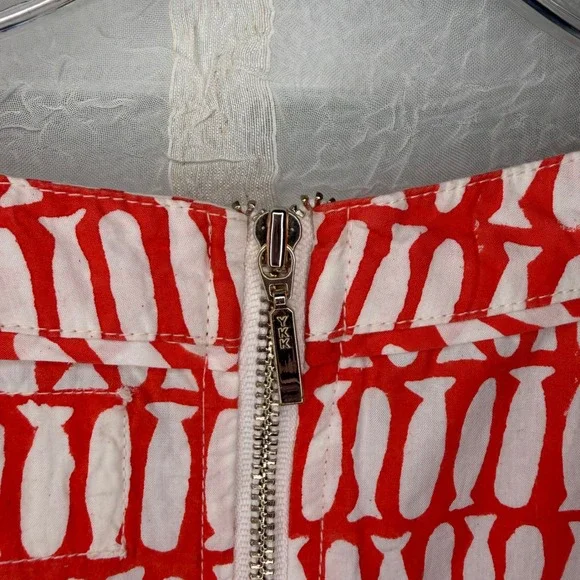 MIRTH Handmade Block Print Top Womens L Red White Excellent Fish Pattern - Picture 5 of 10